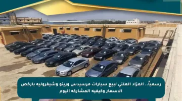 رسمياً.. المزاد العلني لبيع سيارات مرسيدس ورينو وشيفرولية بأرخص الأسعار وكيفية المشاركة اليوم